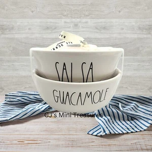 Rae Dunn Set Of 2 Bowls “SALSA / GUACAMOLE”  New Farmhouse - Picture 1 of 3
