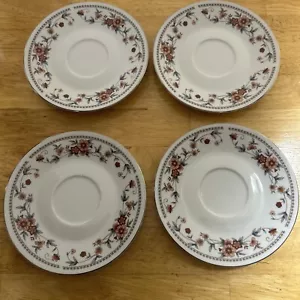 VTG Sheffield Anniversary Porcelain Fine China 6” Tea Cup Saucer Set of 4 - Picture 1 of 4