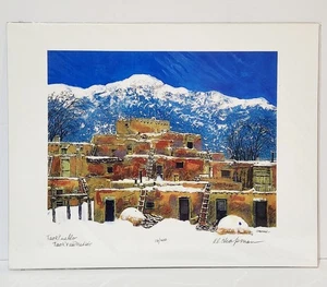 Al Chapman signiert, New Mexico - TAOS PUEBLO - Fine Art Print 16/200 14"×11"  - Bild 1 von 6