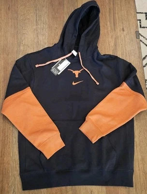 Sudadera con capucha grande Nike Texas Longhorns para hombre lateral negra naranja  Foto 1 de 3