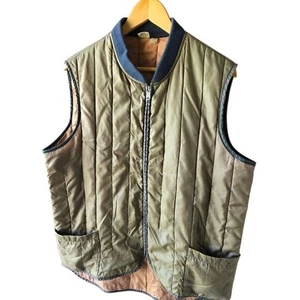 Sears Work Leisure Olive Green Quilted Men's Vest Vintage Men's Size Small - Picture 1 of 7