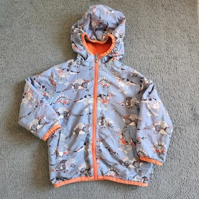 Chaqueta HATLEY Niños Talla 5 Azul Naranja Forrada de Vellón Dinosaurios Cremallera Completa  Foto 1 de 4