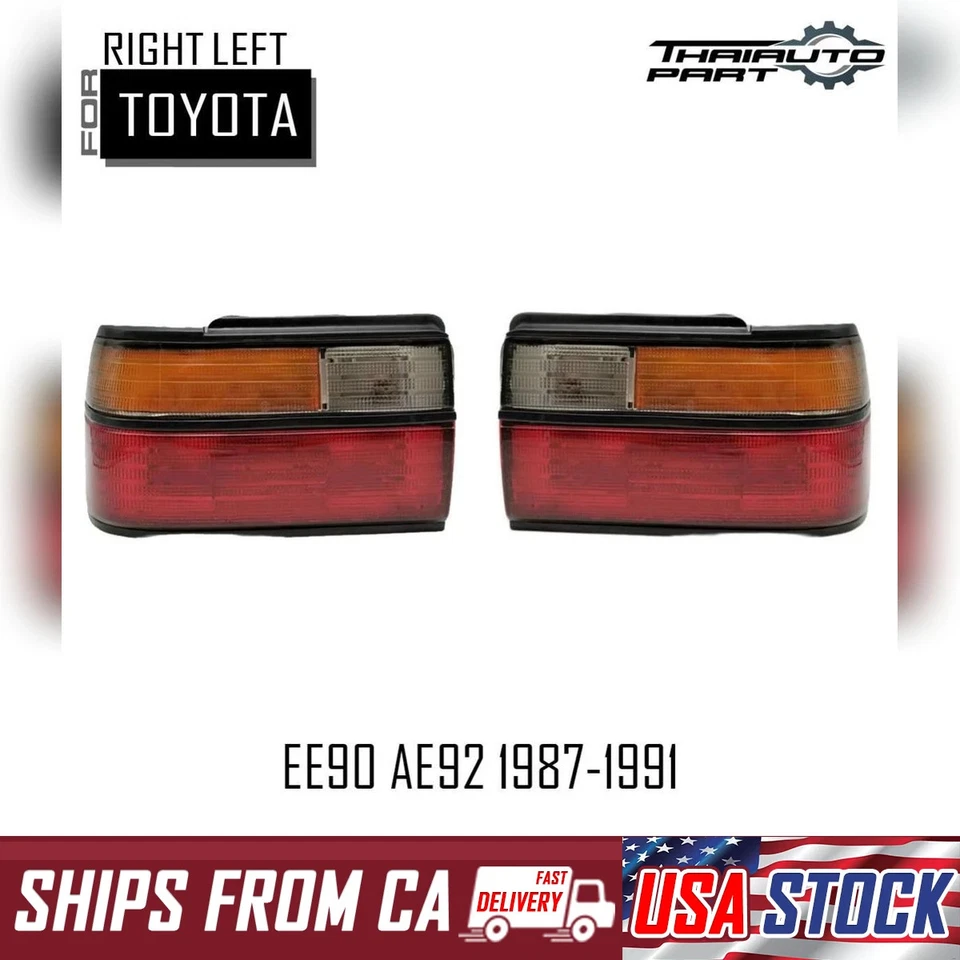 Par de luces traseras sedán Fit Toyota Corolla EE90 AE92 1987-1991 Foto 1 de 4