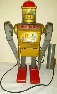 ROBOT MARX MR MERCURY PRIMERA VERISON ORO DÉCADA DE 1950 PIEZAS O REPARACIÓN - Imagen 1 de 8