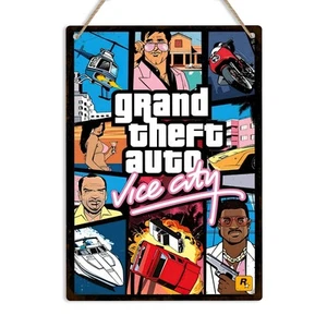GTA Vice City Gaming Metal Sign Metal Poster Wall Decor Art Print Gift for Gamer - Picture 1 of 15