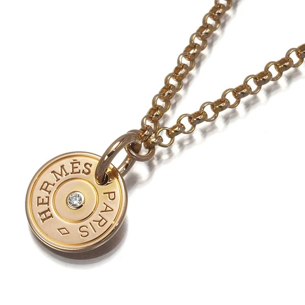 Auténtico Collar HERMES Diamante Clou de Selle Oro Rosa 750 18K  Foto 1 de 4