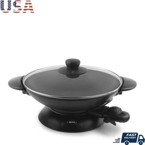 Wok Eléctrico 5Qt Antiadherente Control de Temperatura Lavavajillas Apto Accesorios Negro - Imagen 1 de 7