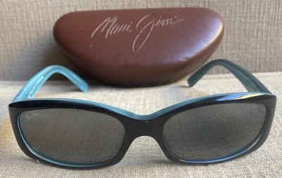 Gafas de sol polarizadas grises Maui Jim Punchbowl STG/BG negras/azules MJ219-03 con estuche Foto 1 de 4