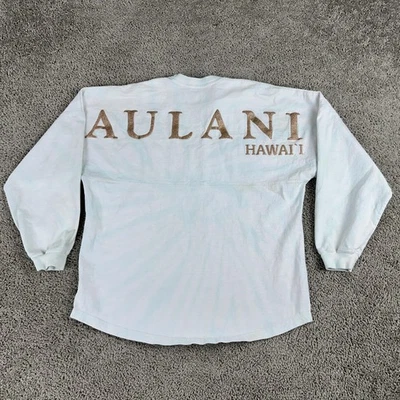 Camisa Jersey Disney Aulani Spirit Mujer Mediana Azul Claro Brillo Hawaii Aloha Foto 1 de 4