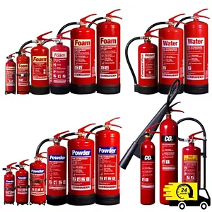 Fire Extinguisher, ABC Dry Powder, Foam, CO2 Carbon Dioxide, Water All Sizes Ltr - Picture 1 of 45