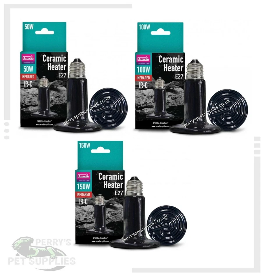 Arcadia Ceramic Heater 50w, 75w, 100w Reptile Ceramic Infrared Heat Bulb Emitter