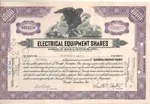 #A0517 1938 Electrical Equipment Shares Group Securities GREAT DEPRESSION Petty - Picture 1 of 4