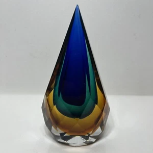 MURANO ALESSANDRO SOMMERSO FACETTIERTE TROPFEN SCHWERES GLAS - Bild 1 von 10