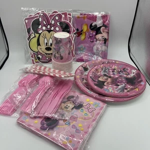Disney Minnie Mouse Party Supplies For 10. New Free Ship - Picture 1 of 4