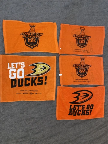 Lot Anaheim Ducks Stanley Cup playoff 2014 2015 game rally Towels Let’s Go Ducks Cover