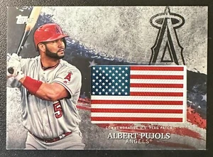 2018 Topps MLB Día de la Independencia Bandera de Estados Unidos ALBERT PUJOLS Angels  - Imagen 1 de 2