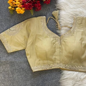 Saree Blouse Readymade Designer silk Sari Choli Indian Party Wear Bollywood top. - Picture 1 of 24