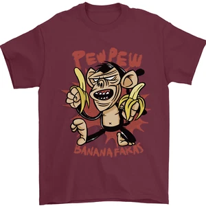 Pew Pew Bananafakas Bananas Monkey Mens T-Shirt 100% Cotton - Picture 1 of 75
