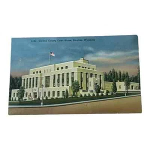 Postkarte Carbon County Court House Rawlins Wyoming Leinenkarte B532 - Bild 1 von 2