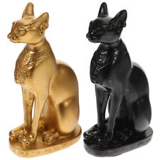 Egyptian Cat Goddess Statue Collectible Sculpture for Home Decoration - 2PCS