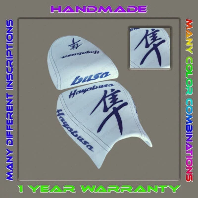 CUSTOM Design Seat Cover Suzuki GSX1300R Hayabusa 99-07 (1gen) White+Dark-Blue+ - Image 1 of 4