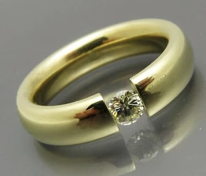 DISEÑO NEUMÁTICO - ELEGANTE ANILLO TENSOR BRILLANTE - ORO MACIZO 585 - Imagen 1 de 7