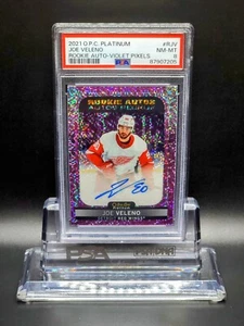 POP 1 - NONE HIGHER! Joe Veleno 2021 OPC Platinum Violet Pixels Rookie Auto PSA - Picture 1 of 7