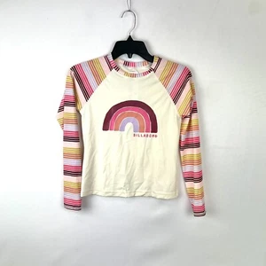 Billabong Girl’s Striped Long Sleeve Rashguard Size 10 - Picture 1 of 2
