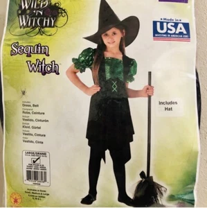 Rubies Halloween Costume Kids Girl Size Large 10-12 Wild n Witchy Green Witch - Picture 1 of 2