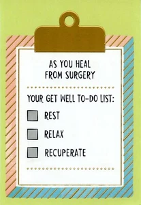 Funny GET WELL SURGERY Card, Heal To-Do List Clipboard by American Greetings +✉ - Picture 1 of 6