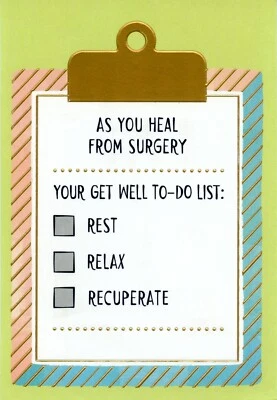 Funny GET WELL SURGERY Card, Heal To-Do List Clipboard by American Greetings +✉ - Image 1 of 4