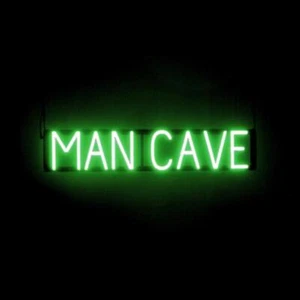 SpellBrite MAN CAVE Sign | Neon Man Cave Sign Look, LED Light | 32.0" x 6.3" - Picture 1 of 11