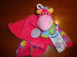 Horse Security Blanket Hot Pink colorful circles PLAYGRO Clopette plush Baby toy - Bild 1 von 8