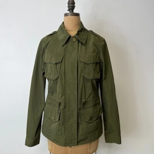 Lauren Ralph Lauren Jacket Women Medium Olive Pocket Zip Military Army Coat Core - Picture 1 of 17