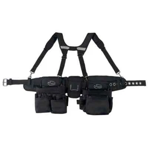 DEAD ON TOOLS Work Tool Belt Tool Storage Suspension Rig With Suspenders Black - Picture 1 of 12