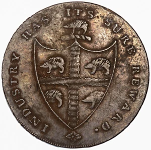 Selten: Birmingham Halfpenny Token 1795 ~ D&H 58 Warwickshire - Bild 1 von 2