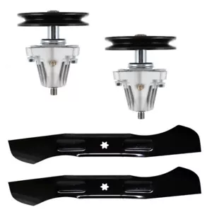 Mower Deck Spindle & OEM HL Type Blade Kit Fits Cub Cadet LT46 LX46 46" Deck - Picture 1 of 5