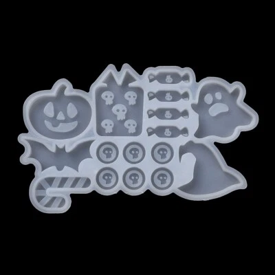 1pz stampo silicone resina fai da te halloween zucca fantasma caramelle 125x73mm - Immagine 1 di 2