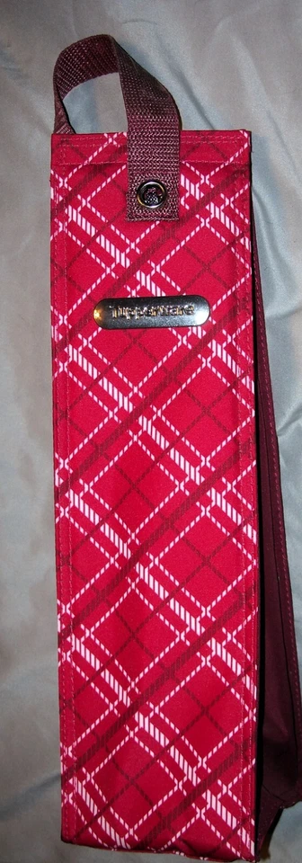 Tupperware Insulated Wine Cooler Gift Bag Red Plaid 14 1/2" Tall Excellent Cond - Image 1 of 1