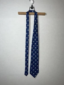 Corbata Banana Republic Para Hombres Azul Blanco Floral Moda Pura Seda Hecha en Italia - Imagen 1 de 11