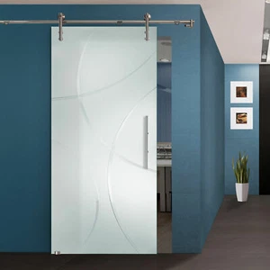 Glasschiebetür 167-1R-S-V1000 Satinatoglas ESG 8 mm Dekor "Bola" - Bild 1 von 13