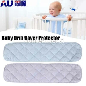 Baby Cot Rail Cover Crib Teething Pad Guard Padded Soft Bumper Protector AU - Picture 1 of 15
