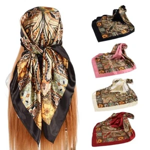 4Pcs Silk Head Scarves for Women Satin Hair Scarf 35”Large Square Bandana Sil... - Picture 1 of 6