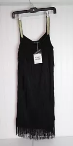 New Year's Eve Black Dress Flapper Fringe NEW L'VOW Women Size M Jess Design - Picture 1 of 3