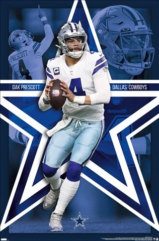 Dak Prescott LONE STAR GREAT Dallas Cowboys 2022 NFL Football 22x34 POSTER Cover