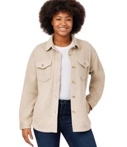 Damen Shacket Jacke schwere Knopfleiste Toasted Heather Gr. Small NEU - Bild 1 von 6