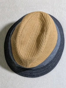 Boys Tan and Blue Fedora Hat Size 4-6 Small. - Picture 1 of 4