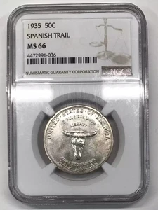 1935 Old Spanish Trail Centennial Commemorative Half Dollar NGC MS-66 - Picture 1 of 3