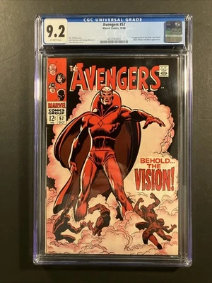 The Avengers #57 CGC 9.2 High Grade 1st Appearance Of Vision 1968 Brand New Slab - Image 1 of 4