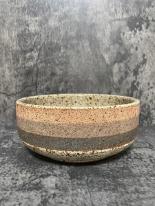 Kat & Roger K&R Stoneware Stripe Side Serving Bowl φ 7.9" Brown tone Made in L.A - Picture 1 of 3